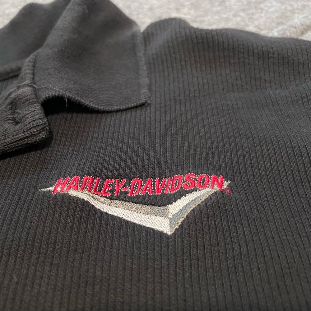 Vintage Harley Davidson polo shirt black men's XL